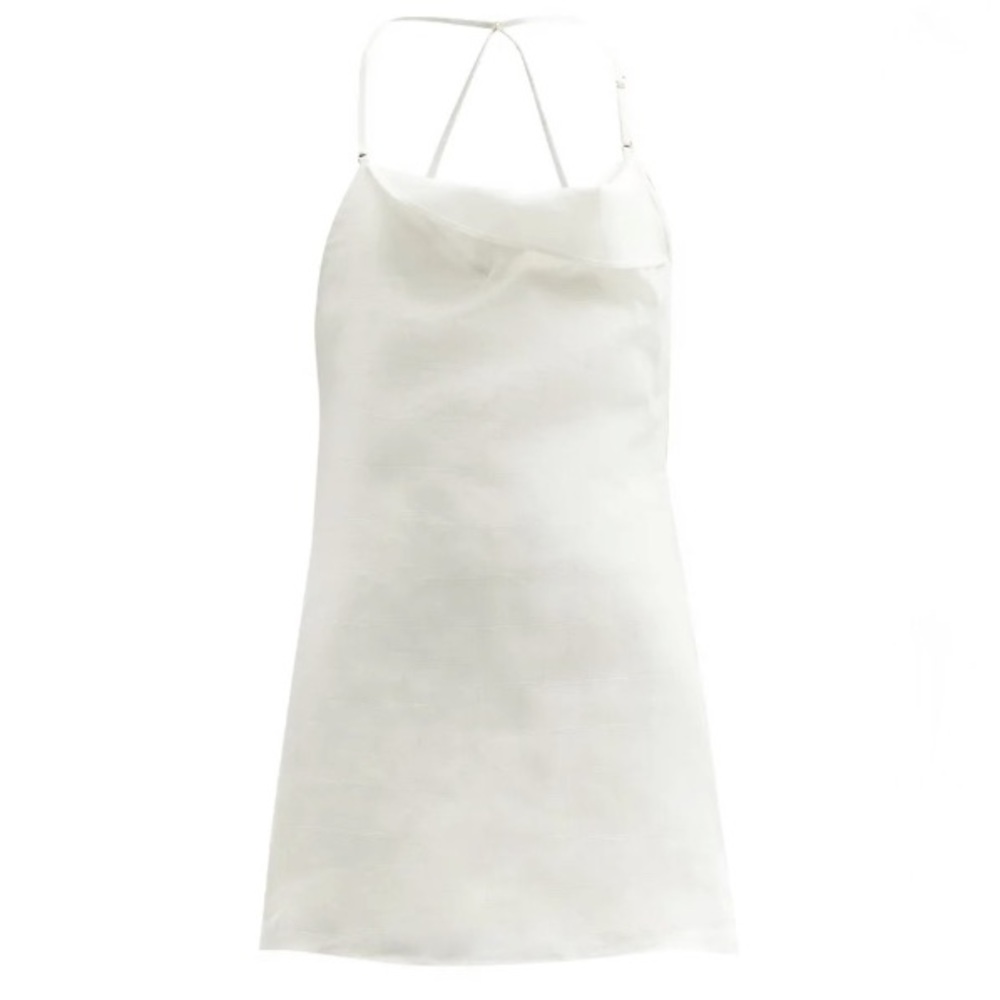 New JACQUEMUS Nappe Shorts-Lined Linen Mini Dress Size 34 FR / 2 US